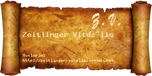 Zeitlinger Vitális névjegykártya