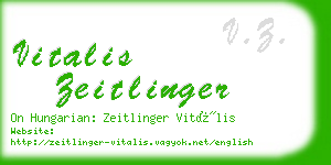 vitalis zeitlinger business card